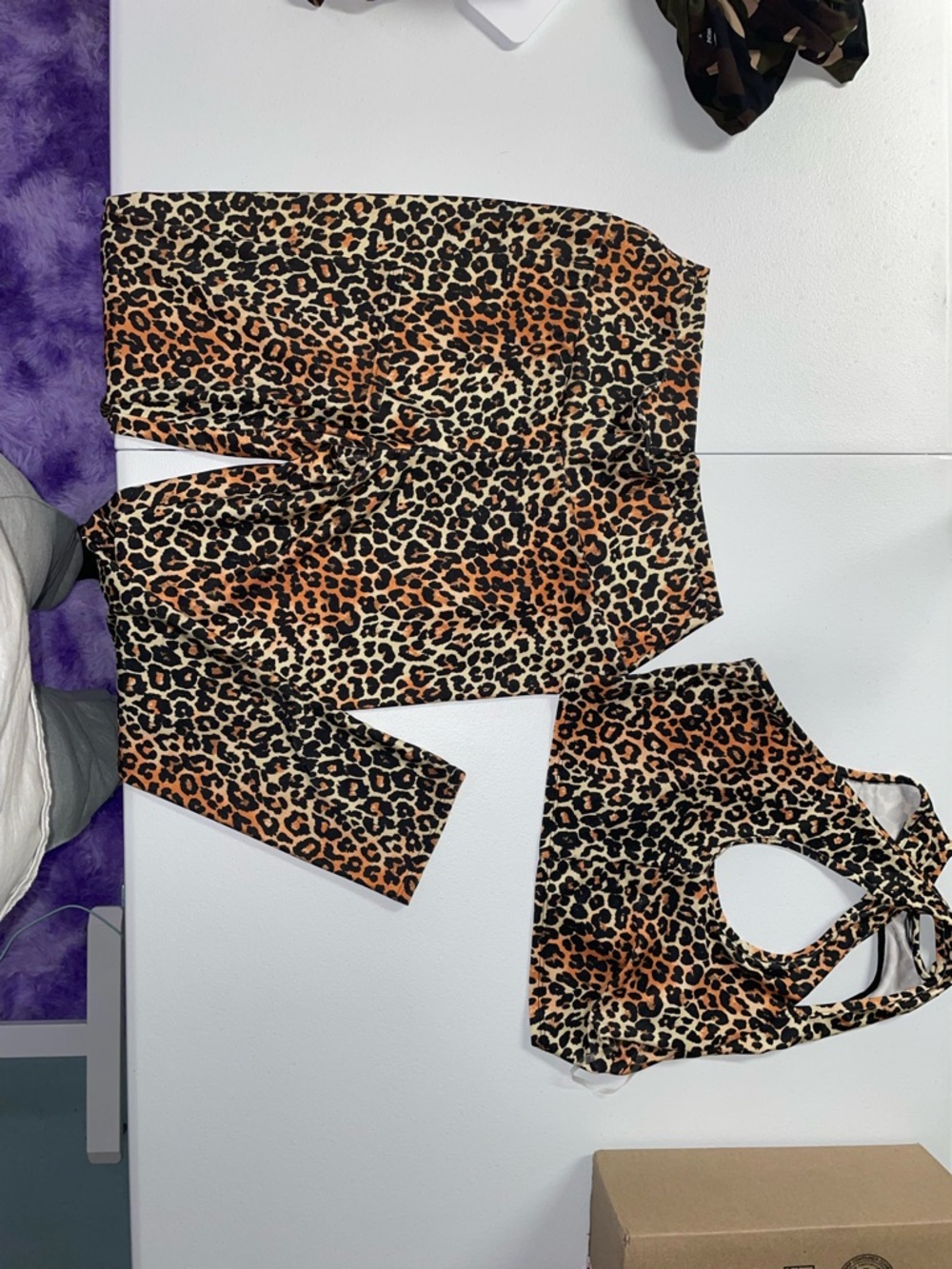 Fashion Nova Leopard Print Jumpsuit and Top Set - Black, Brown, Tan